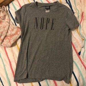 Gray nope t shirt